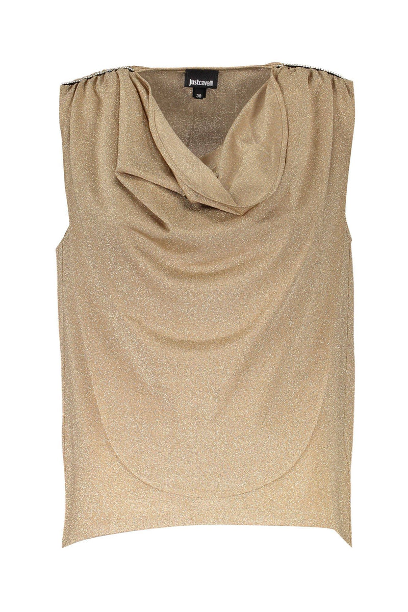 Just Cavalli Gold Viscose Women Top