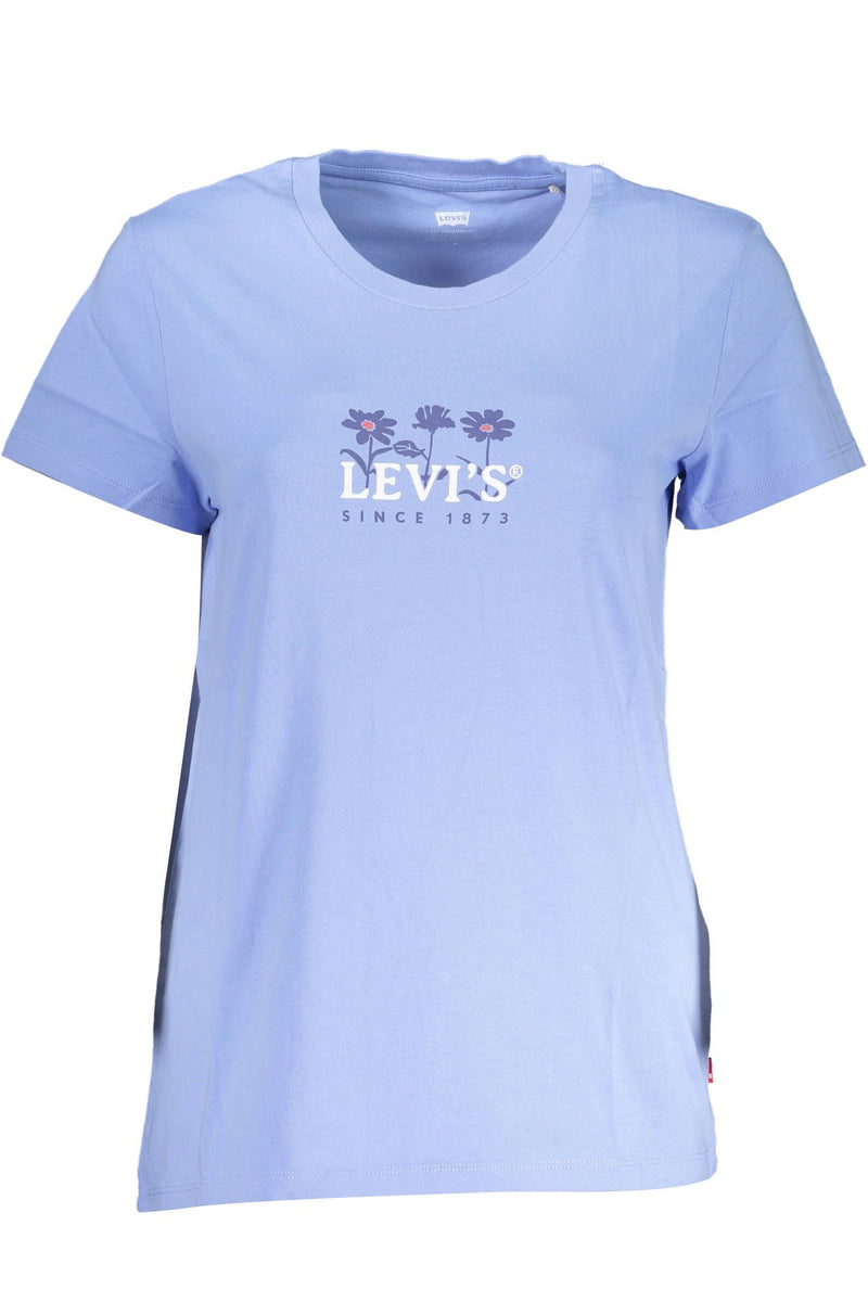 Levi's Light Blue Cotton Women T-Shirt