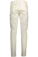 Gant White Cotton Men Slim Trouser