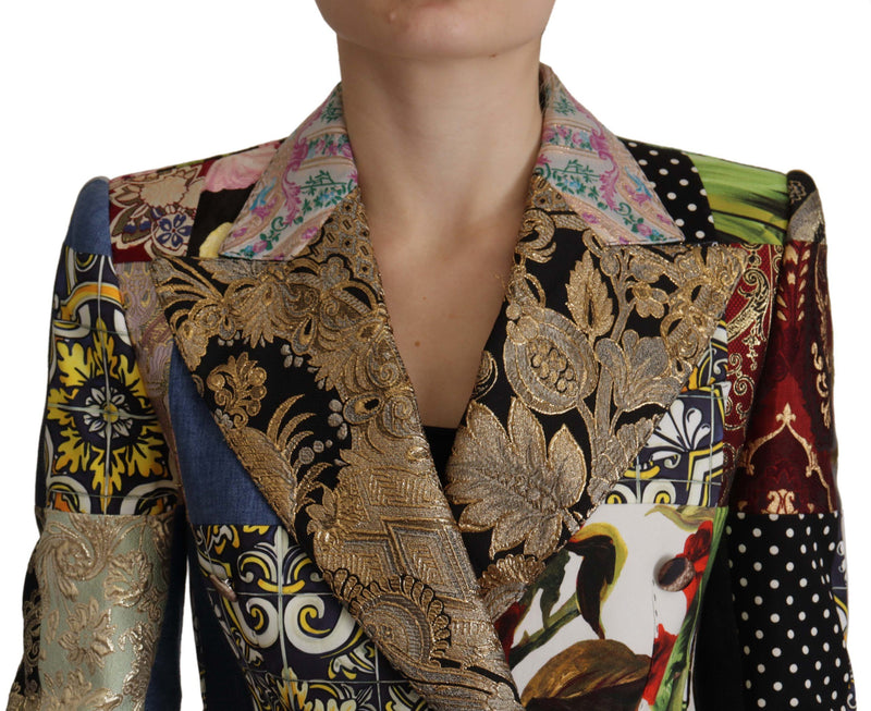 Dolce & Gabbana Elegant Multicolor Patchwork Blazer Jacket