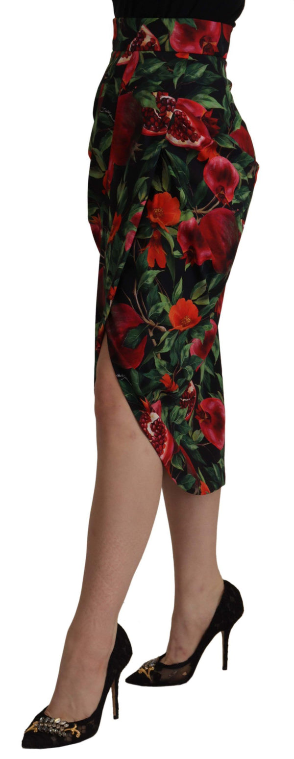 Dolce & Gabbana Chic Midi Wrap Skirt with Fruit Motif