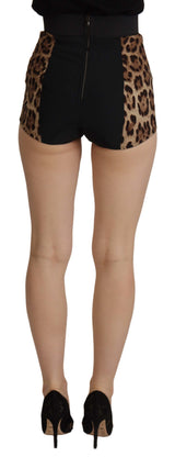 Dolce & Gabbana Leopard Print High Waist Hot Pants Shorts