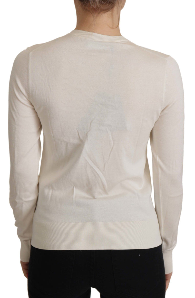 Dolce & Gabbana Elegant Off-White Silk Cardigan