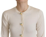 Dolce & Gabbana Elegant Off-White Silk Cardigan