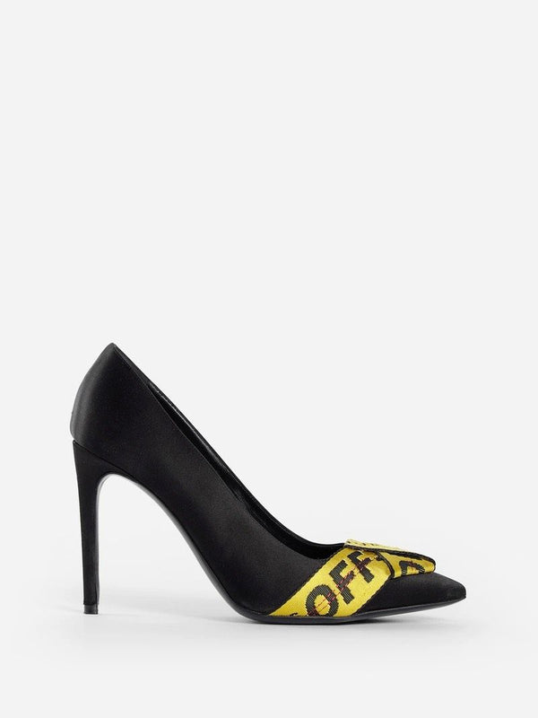 Off-White Chic Black Silk Blend Heeled Pumps