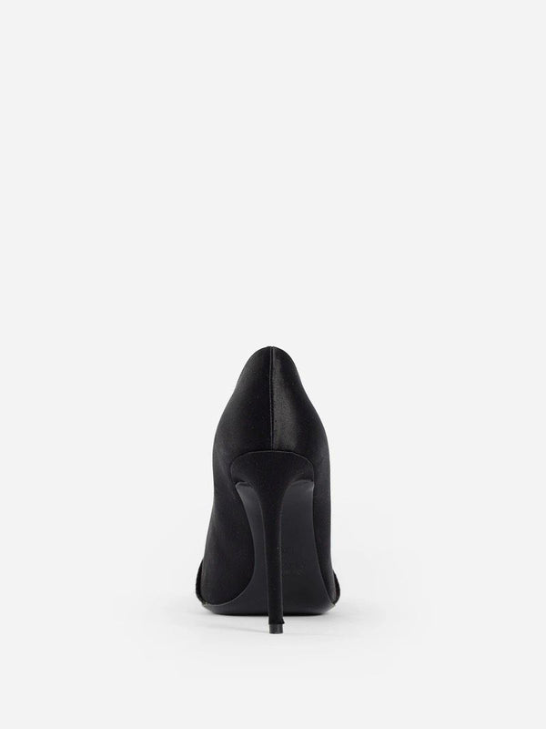 Off-White Chic Black Silk Blend Heeled Pumps