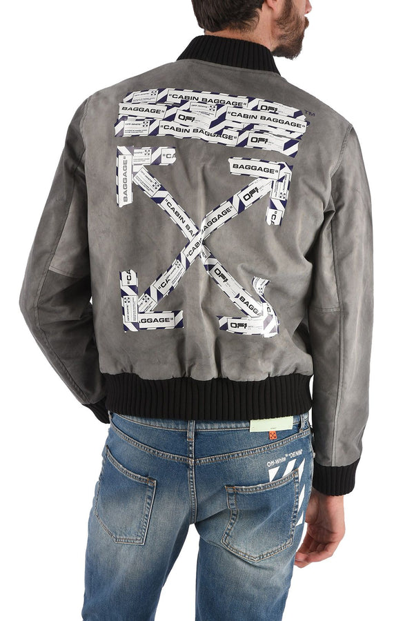 Off-White Chic Varsity Cotton Blend Snap Jacket