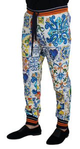 Dolce & Gabbana Multicolored Majolica Print Gym Sweatpants