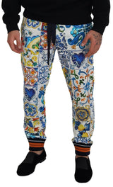 Dolce & Gabbana Multicolored Majolica Print Gym Sweatpants