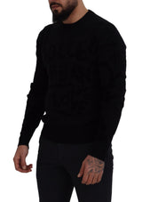 Dolce & Gabbana Elegant Black Logo Wool Sweater