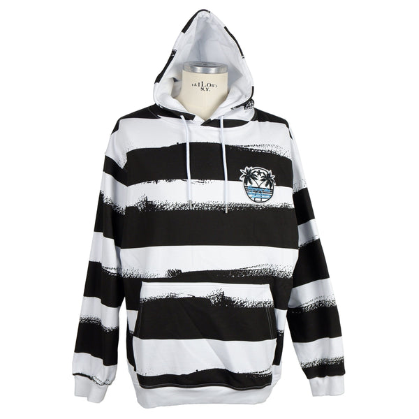 Comme Des Fuckdown Striped Logo Patch Cotton Sweatshirt