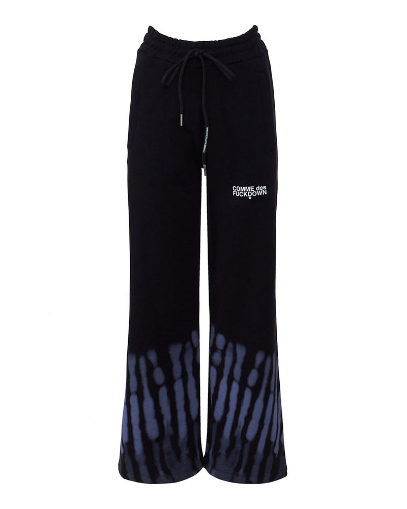 Comme Des Fuckdown Abstract Print Palazzo Pants with Bold Logo