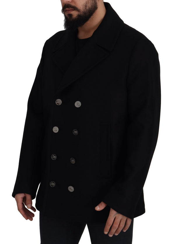 Dolce & Gabbana Elegant Double Breasted Wool Overcoat