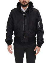 Dolce & Gabbana Elegant Nylon Bomber Jacket with Hood