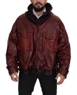 Dolce & Gabbana Elegant Bordeaux Full Zip Hooded Jacket