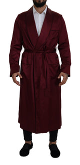 Dolce & Gabbana Elegant Bordeaux Silk Jacket Robe