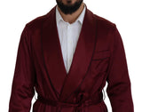 Dolce & Gabbana Elegant Bordeaux Silk Jacket Robe