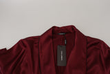 Dolce & Gabbana Elegant Bordeaux Silk Jacket Robe