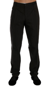 Dolce & Gabbana Elegant Brown Striped Dress Trousers