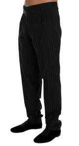 Dolce & Gabbana Elegant Brown Striped Dress Trousers