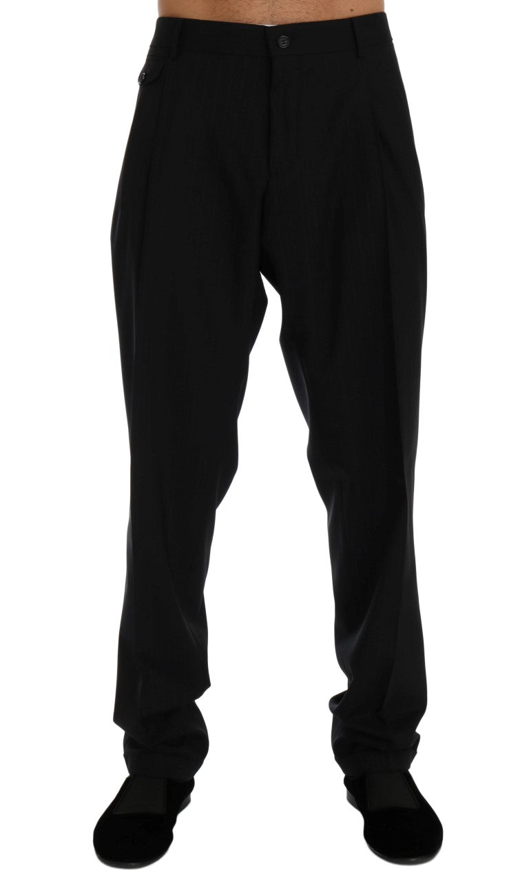 Dolce & Gabbana Elegant Striped Wool Blend Dress Pants