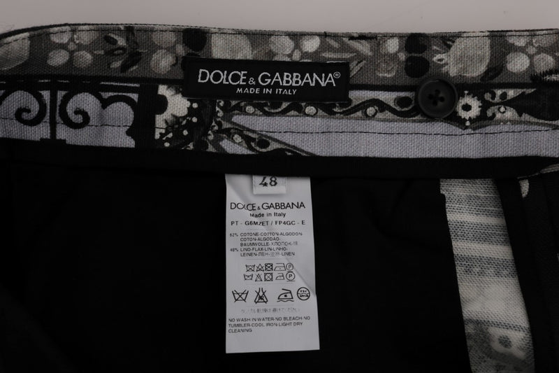 Dolce & Gabbana Capri Dragon Print Cropped Trousers