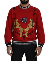 Dolce & Gabbana Dazzling Sequined Red Pullover Sweater