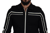 Dolce & Gabbana Elegant Full Zip Black and White Sweater