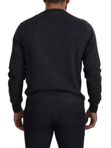 Dolce & Gabbana Elegant V-Neck Crown Wool Sweater