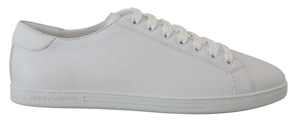 Dolce & Gabbana Italian Leather White Low-Top Sneakers