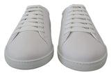 Dolce & Gabbana Italian Leather White Low-Top Sneakers