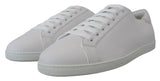 Dolce & Gabbana Italian Leather White Low-Top Sneakers