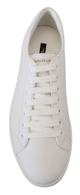 Dolce & Gabbana Italian Leather White Low-Top Sneakers