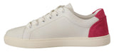 Dolce & Gabbana Elegant White Leather Low-Top Sneakers