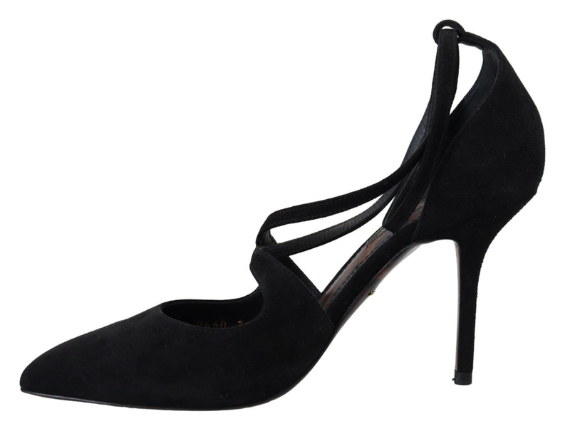 Dolce & Gabbana Elegant Ankle Strap Suede Heels