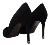 Dolce & Gabbana Elegant Black Suede Stiletto Heels Pumps