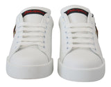 Dolce & Gabbana Elegant White Portofino Leather Sneakers