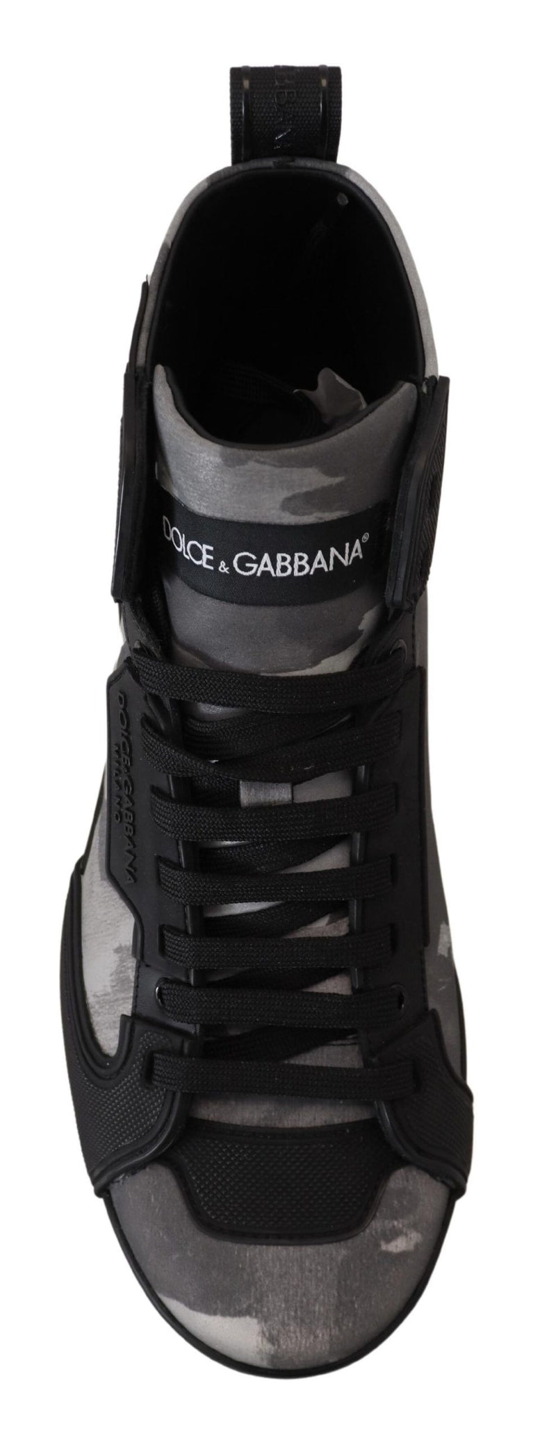 Dolce & Gabbana Camo Gray High-Top Sneakers