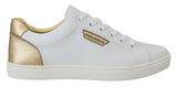 Dolce & Gabbana Elegant White Leather Low Top Sneakers