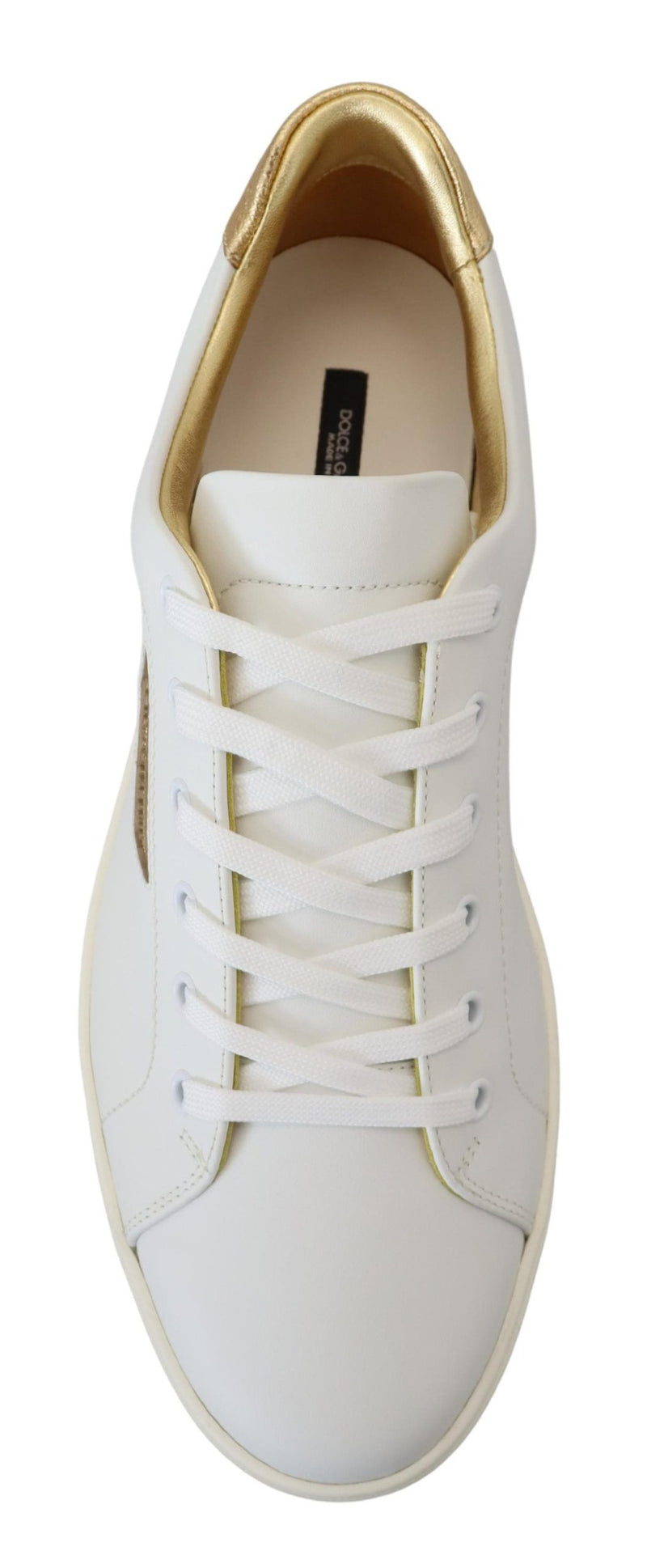 Dolce & Gabbana Elegant White Leather Low Top Sneakers