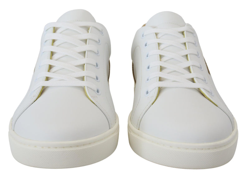 Dolce & Gabbana Elegant White Leather Low Top Sneakers