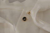 Dolce & Gabbana Elegant Silk Ascot Collar Blouse