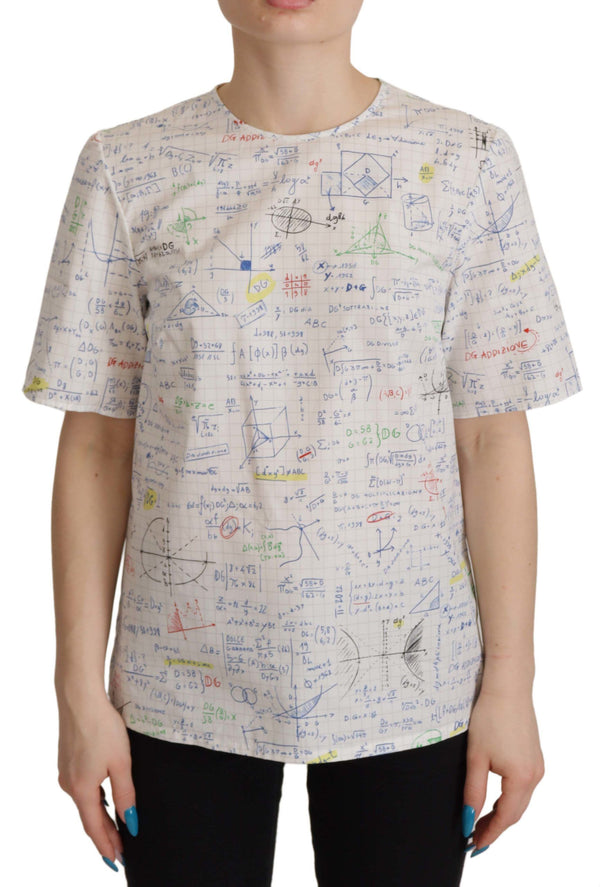 Dolce & Gabbana Algebra Print Round Neck Cotton Tee