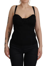 Dolce & Gabbana Elegant Black Viscose Bustier Corset Top