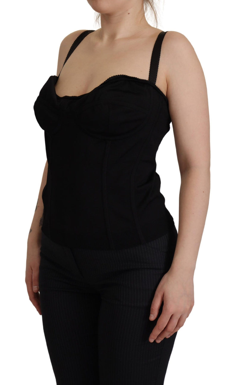 Dolce & Gabbana Elegant Black Viscose Bustier Corset Top