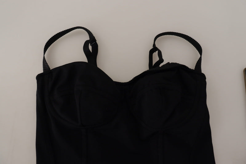 Dolce & Gabbana Elegant Black Viscose Bustier Corset Top