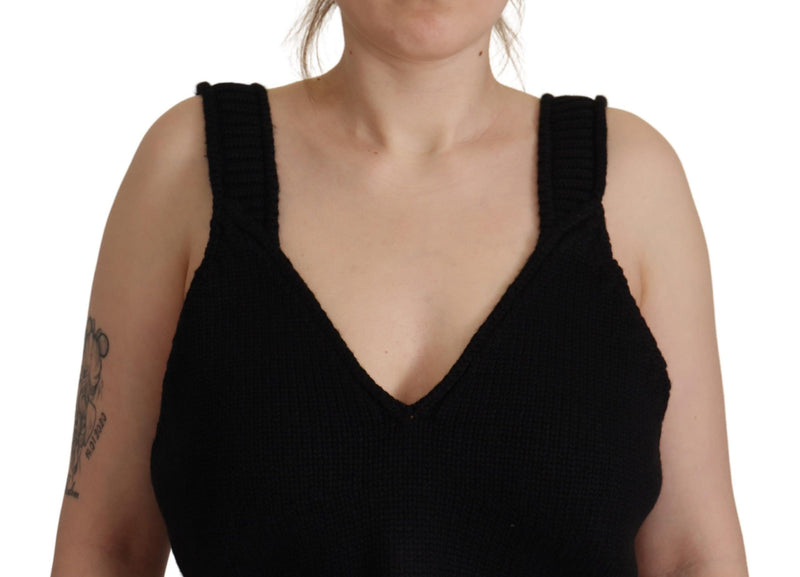 Dolce & Gabbana Elegant Black Cashmere Corset Top