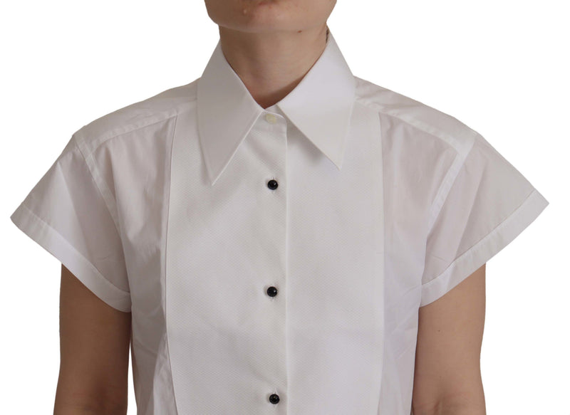 Dolce & Gabbana Elegant White Cotton Collared Shirt