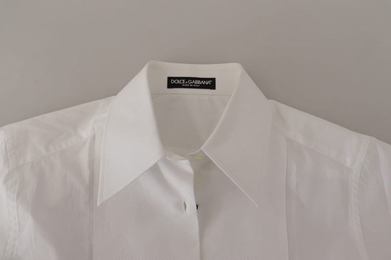 Dolce & Gabbana Elegant White Cotton Collared Shirt