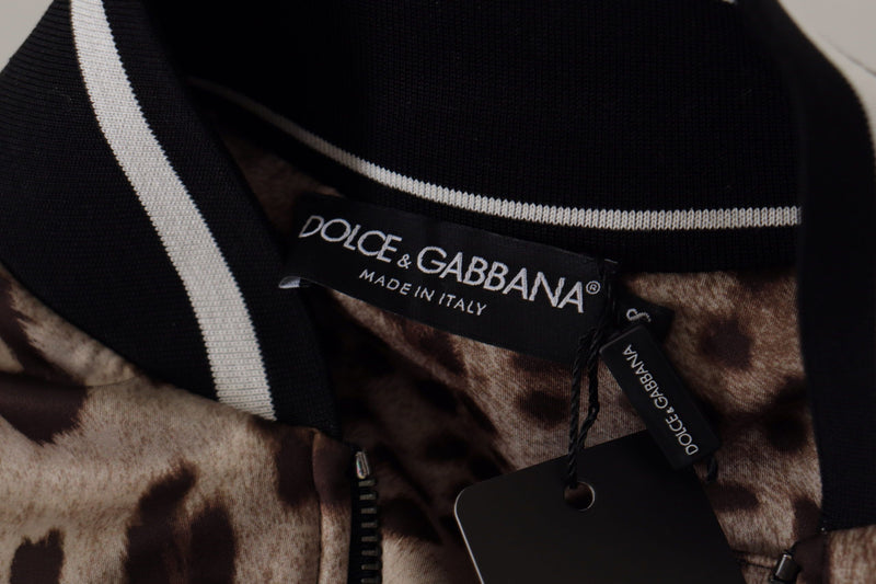 Dolce & Gabbana Elegant Leopard Bomber Jacket